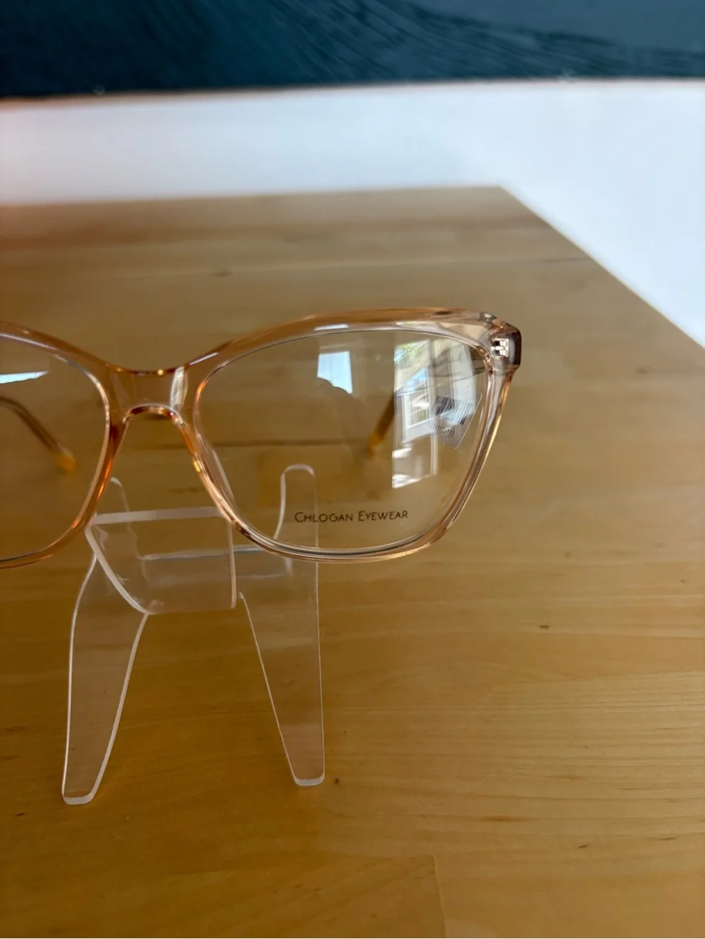 Chlogan Eyewear Oval Cat Eye Orange Peach 9124 55-15-145 NWT